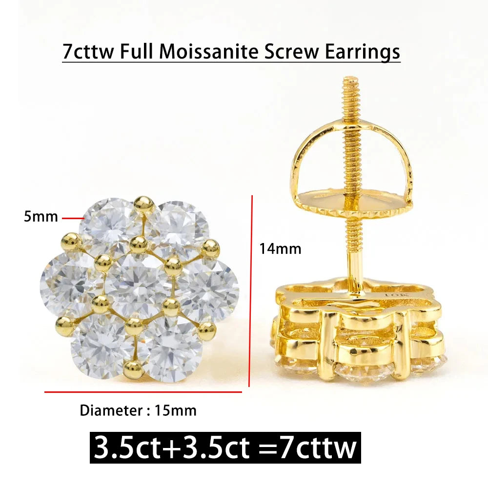 Moissanite Sterling Silver Stud Earrings