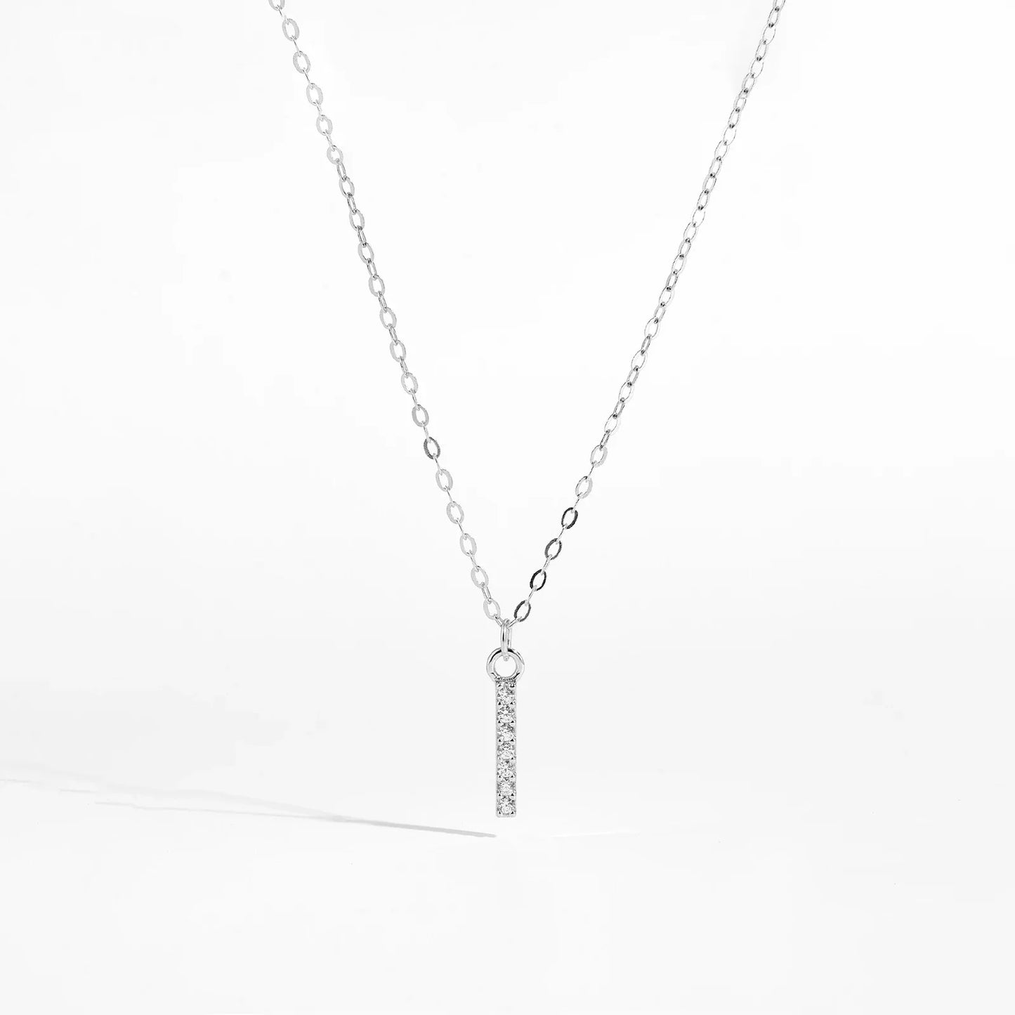 Sterling Silver Alphabet Initial Letter Pendant Long Necklace