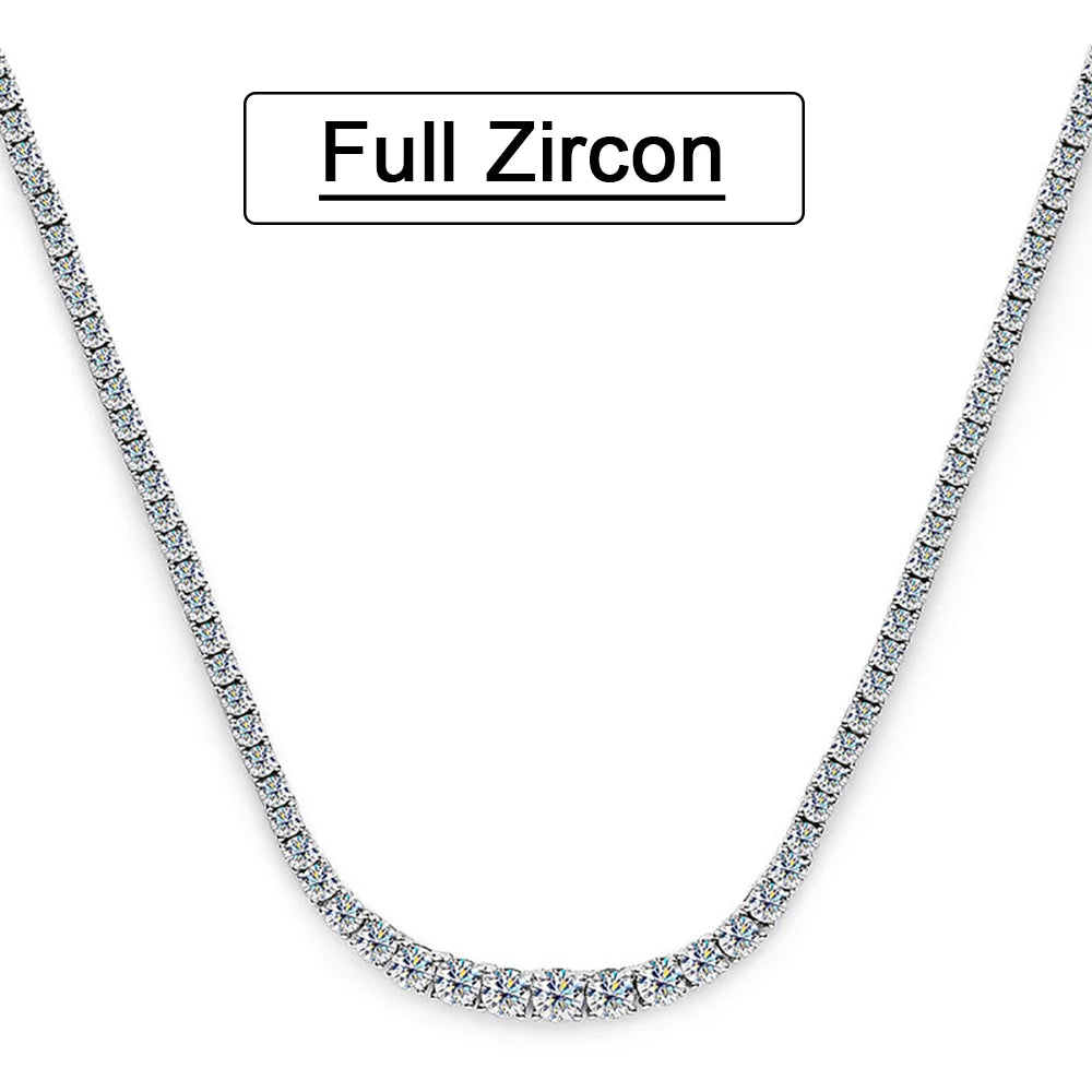Moissanite D Color Graduated Tennis Necklace Sterling Silver