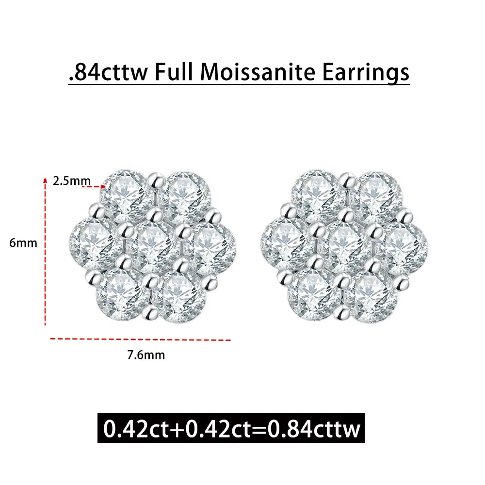 Moissanite Sterling Silver Stud Earrings