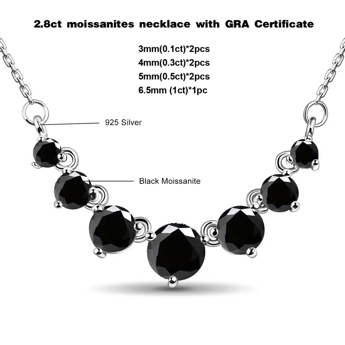Moissanite Sterling Silver Necklaces