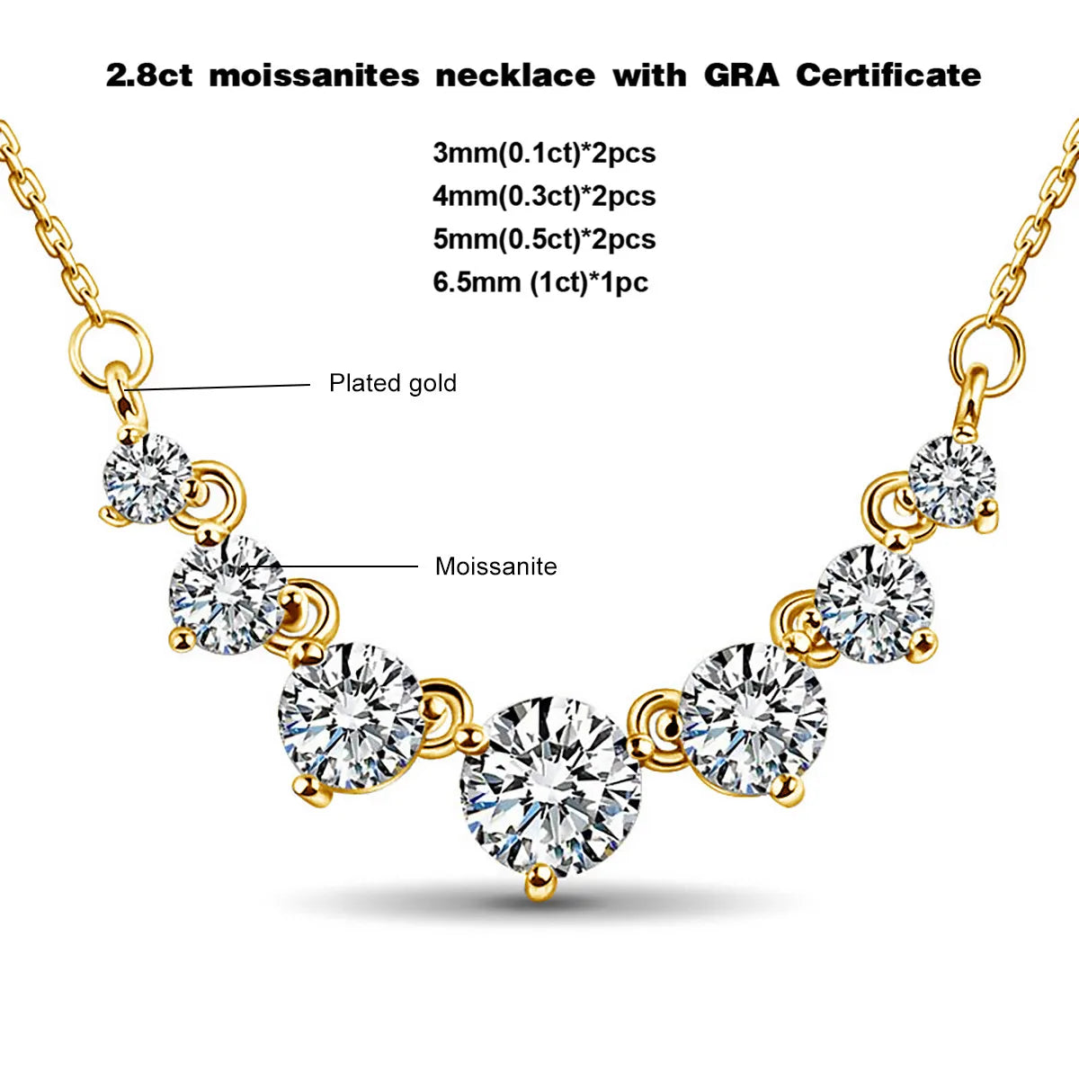 Moissanite Sterling Silver Necklaces