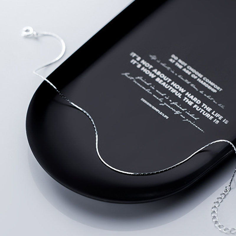 Pearl Simple Snake Bone Chain S925 Silver Anklet