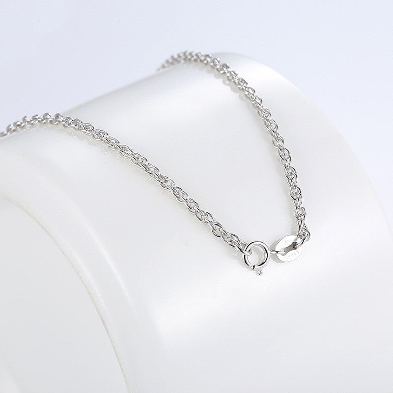 C Double Buckle Cross Chain Men and Women Can Wear Sterling Silver Single Naked Chain
