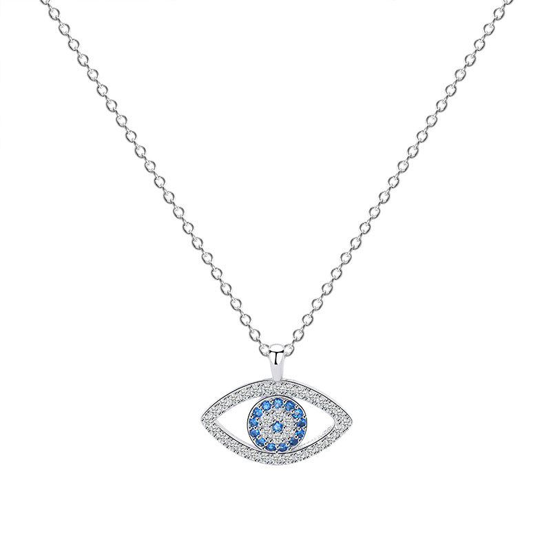 Sterling Silver Eye Pendant Necklace For Women
