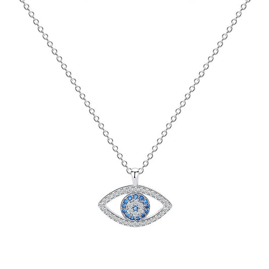 Sterling Silver Eye Pendant Necklace For Women