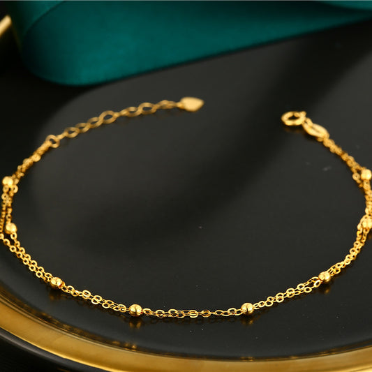 18K Gold Double Layer Pearl Star Bracelet