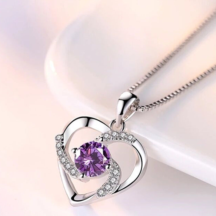 Korean Version Of The New Silver-plated Heart-shaped Pendant Female Love Diamond Necklace Clavicle Chain Simple Crystal Jewelry Wholesale