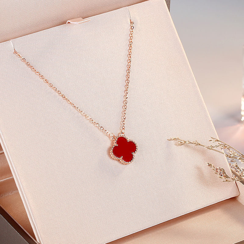 18k Gold Four-leaf Clover Necklace Pendant Gold Chain for Women