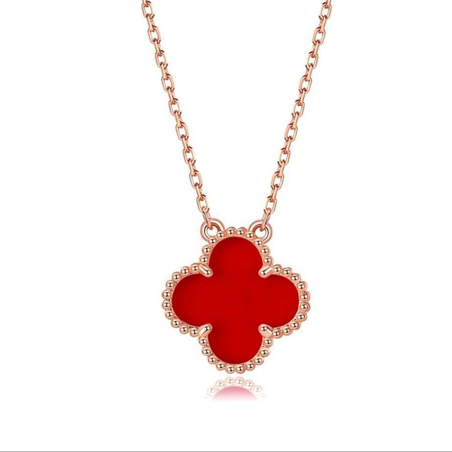 18k Gold Four-leaf Clover Necklace Pendant Gold Chain for Women