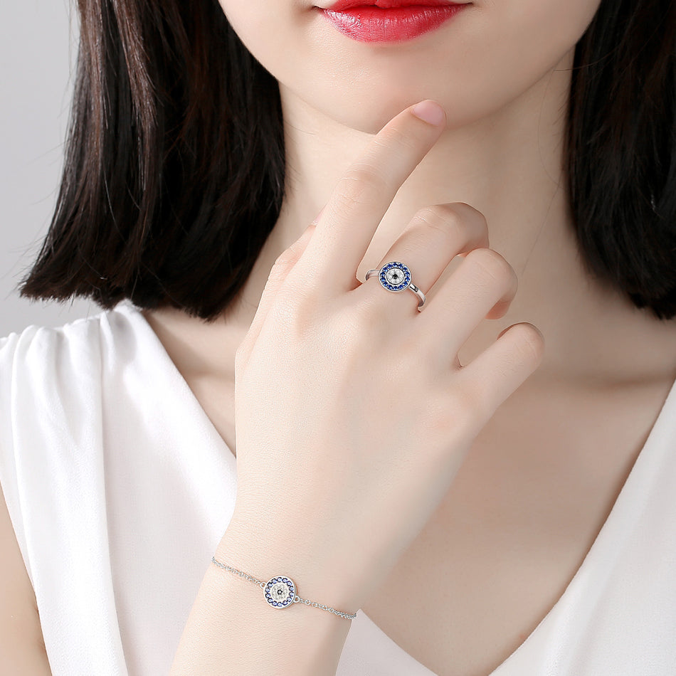 Sterling Silver Eye Ring For Women Girls