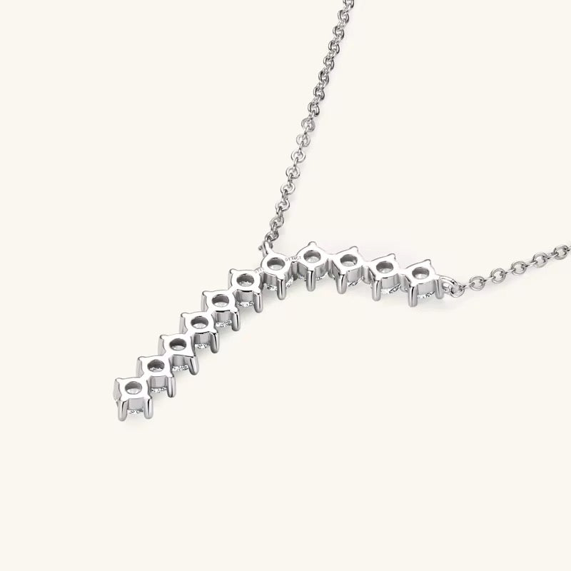 Sterling Silver Moissanite Multiple Stones Necklace