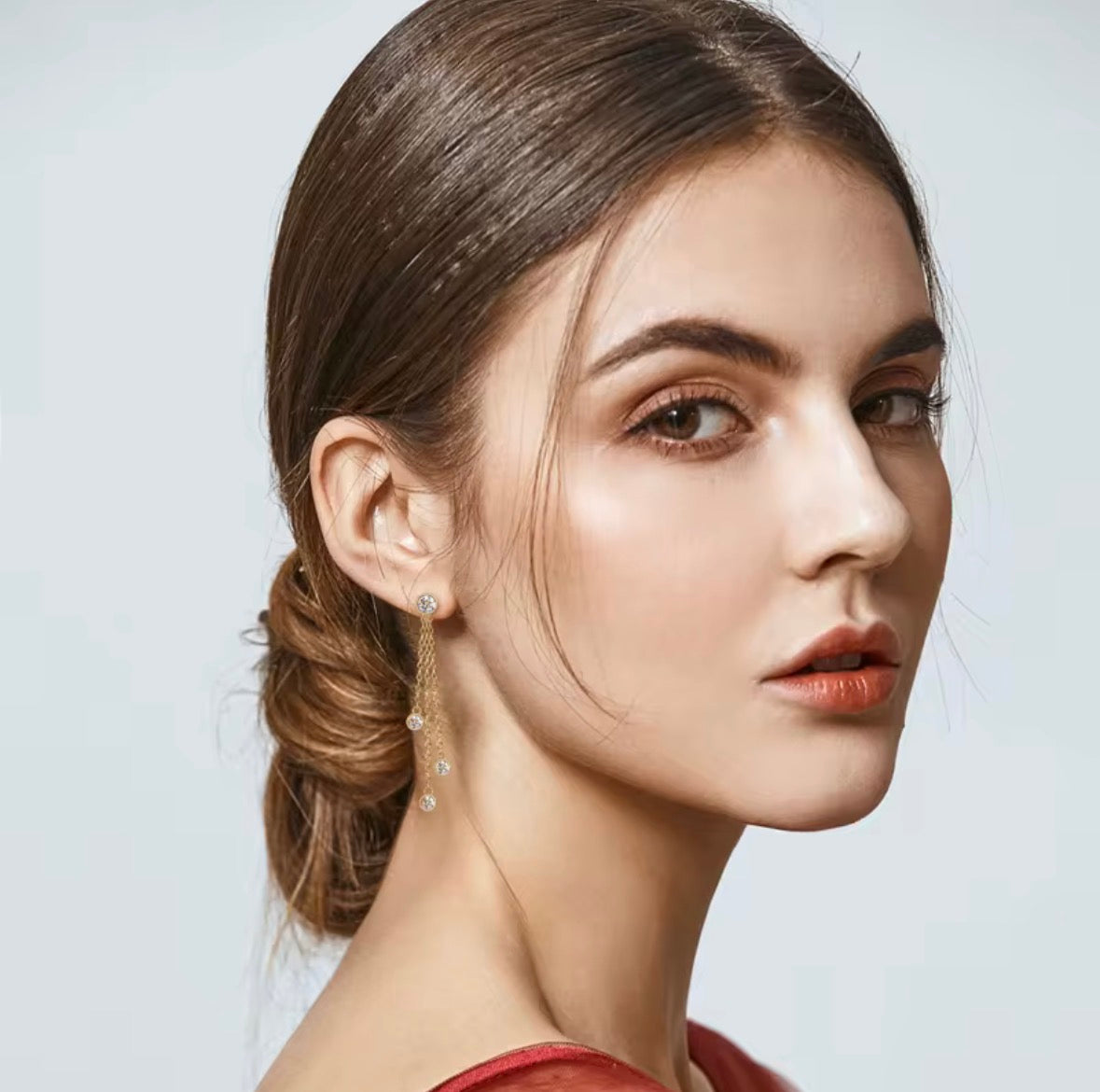 Sterling Silver Moissanite Drop Earrings