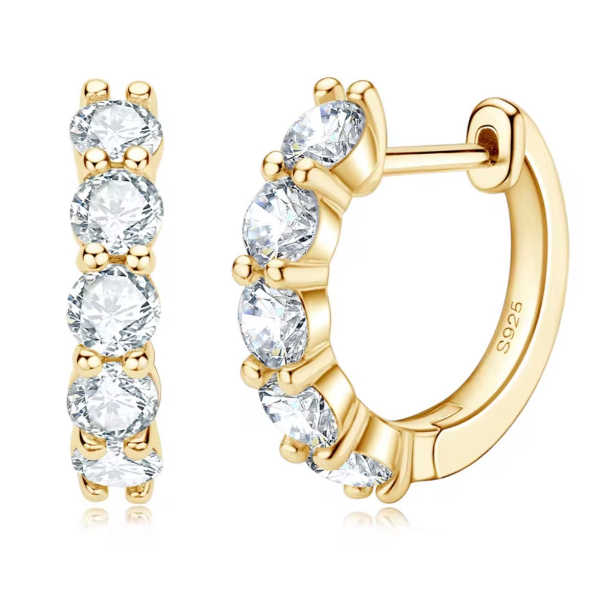 Sterling Silver Moissanite Hoop Earrings