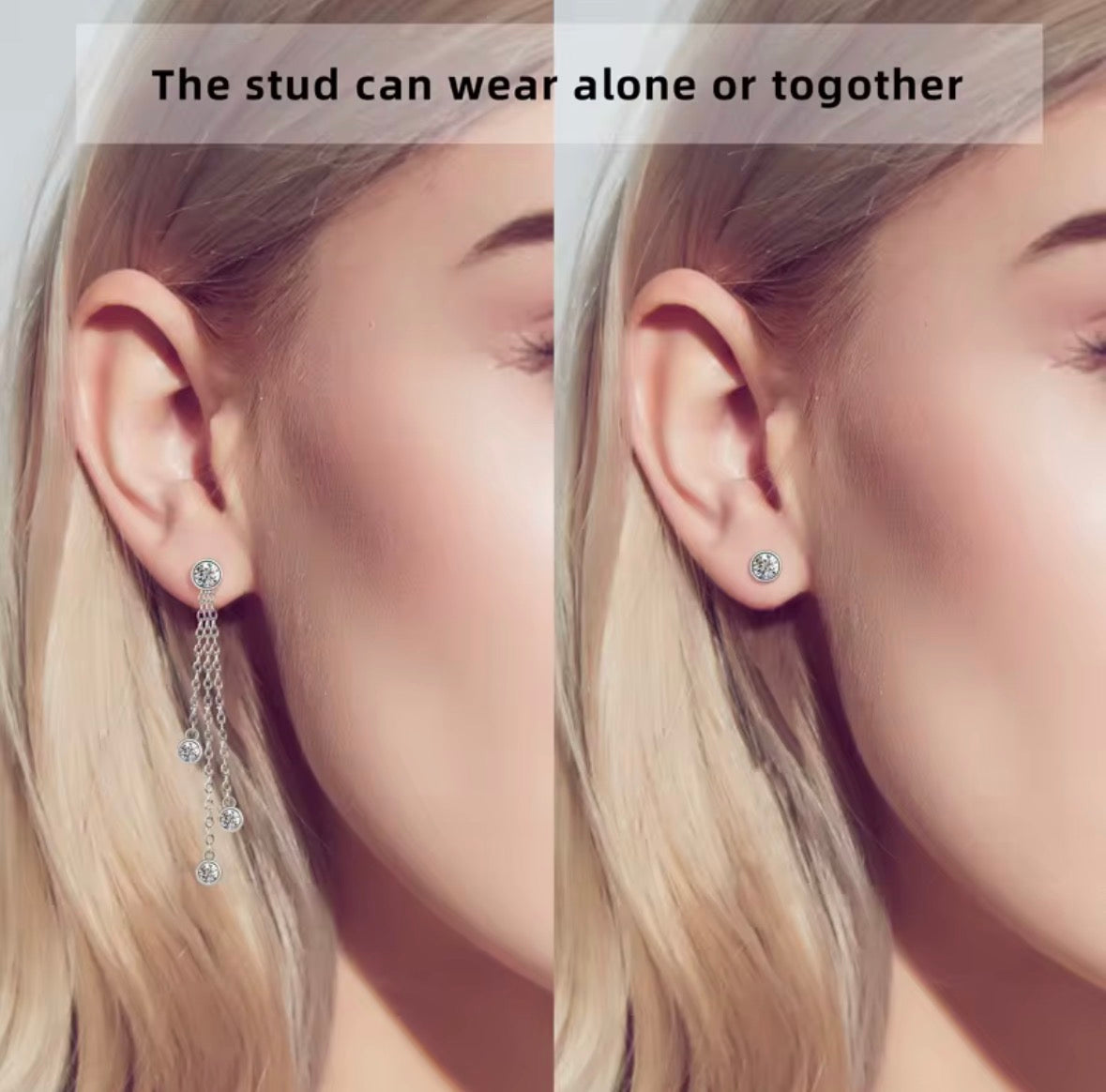 Sterling Silver Moissanite Drop Earrings