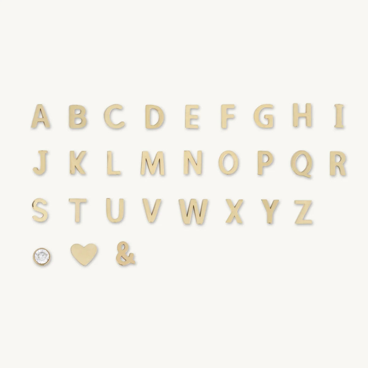 18K Solid Yellow Gold Letter Initials Necklace Chain