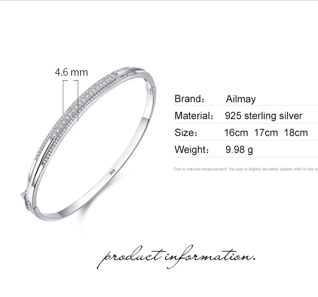Sterling Silver Cubic Zirconia Charm Bracelet & Bangle For Women