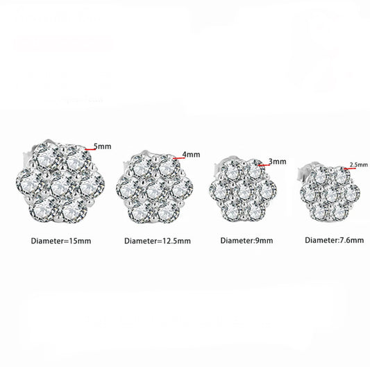 Moissanite Sterling Silver Stud Earrings
