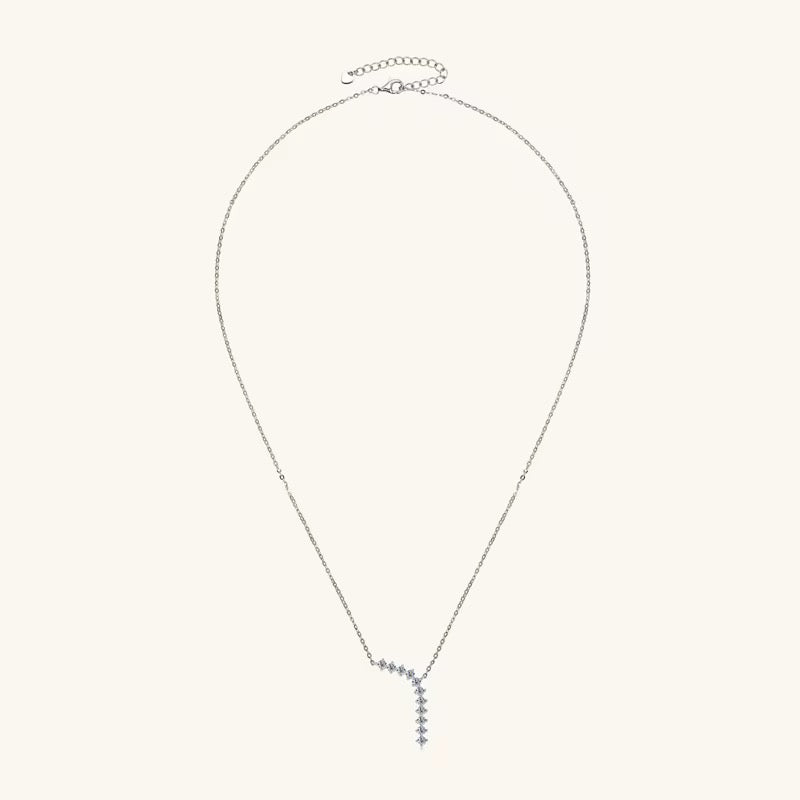 Sterling Silver Moissanite Multiple Stones Necklace