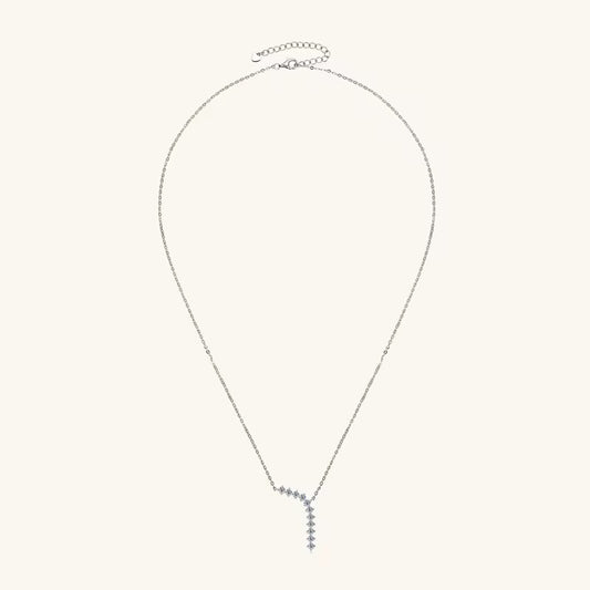 Sterling Silver Moissanite Multiple Stones Necklace