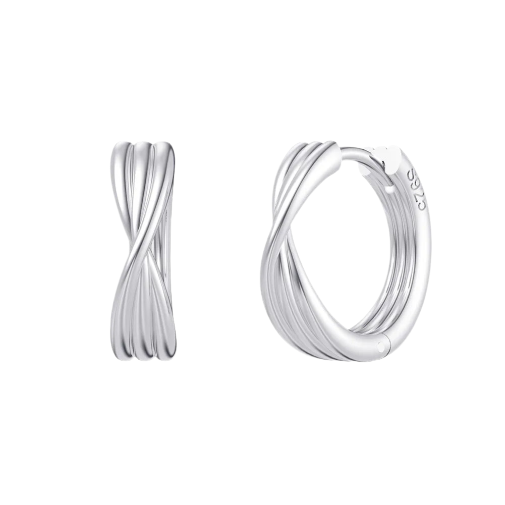 Sterling Silver Eternity Hoop Earrings for Women