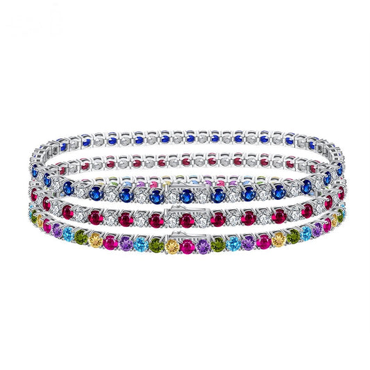MultiColor Cubic Zirconia Tennis Bracelet