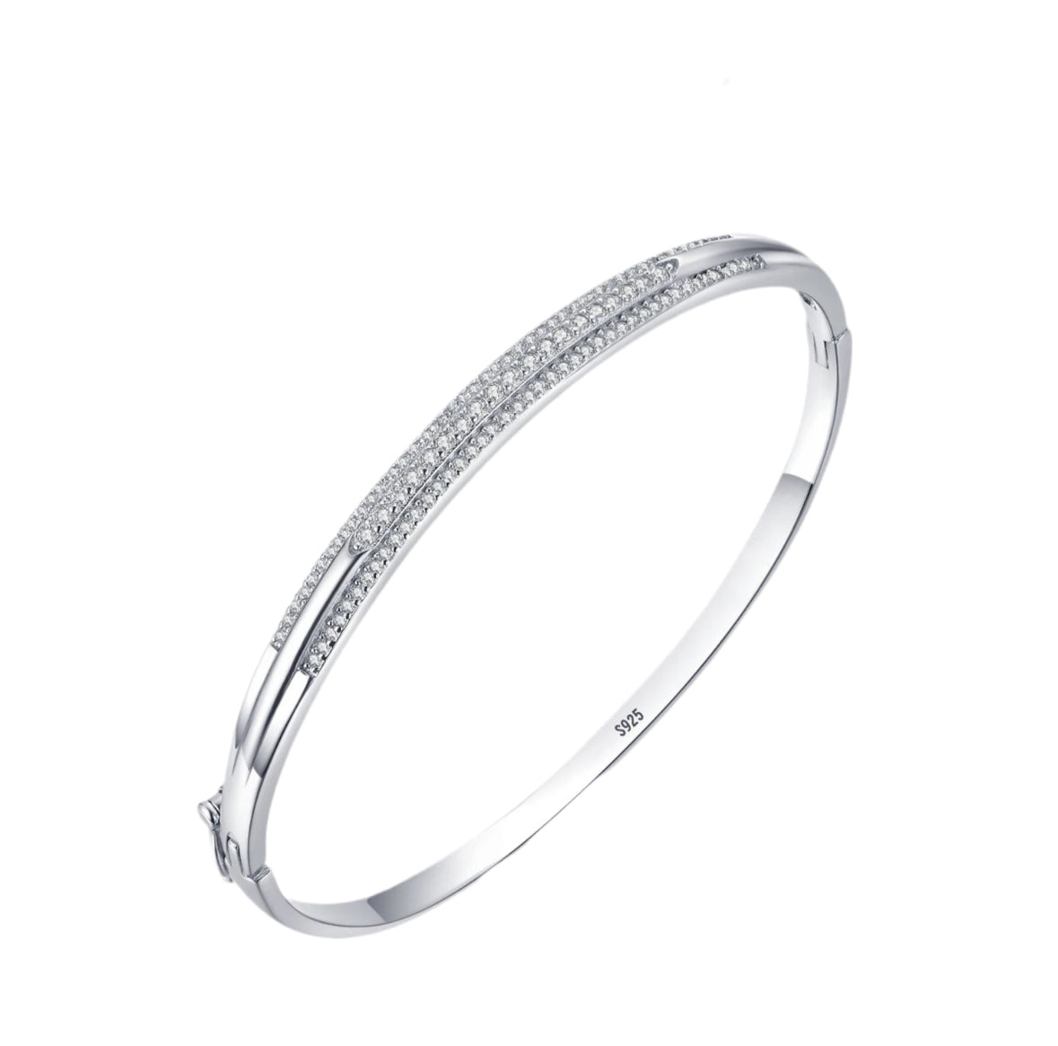 Sterling Silver Cubic Zirconia Charm Bracelet & Bangle For Women