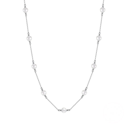 Gold Plated Sterling Silver Fresh Water Baroque Pearl Choker Necklace for Women Jewellery