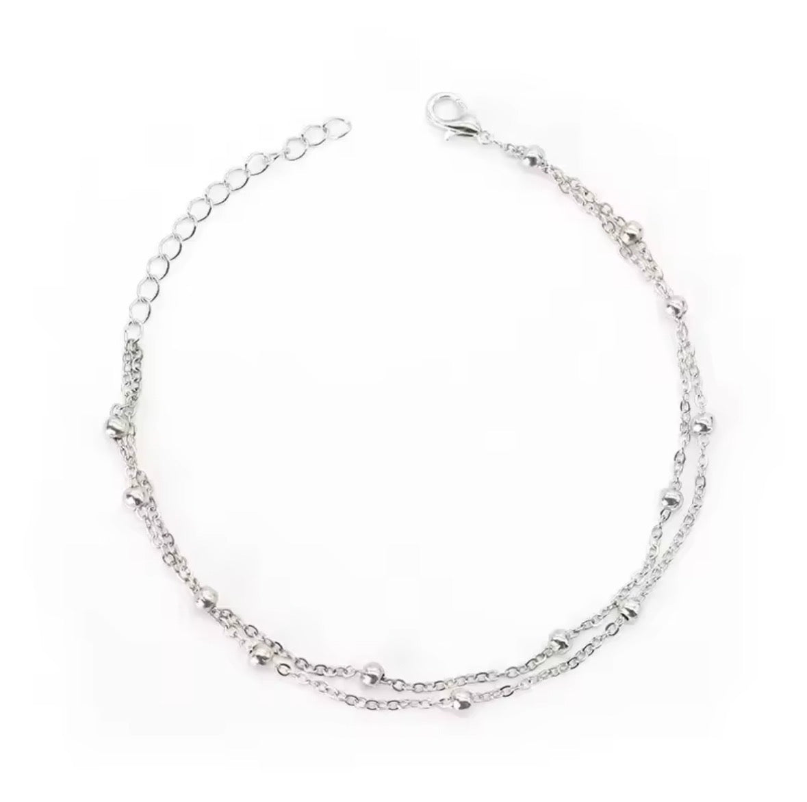 Double Layers Round Bead Anklet