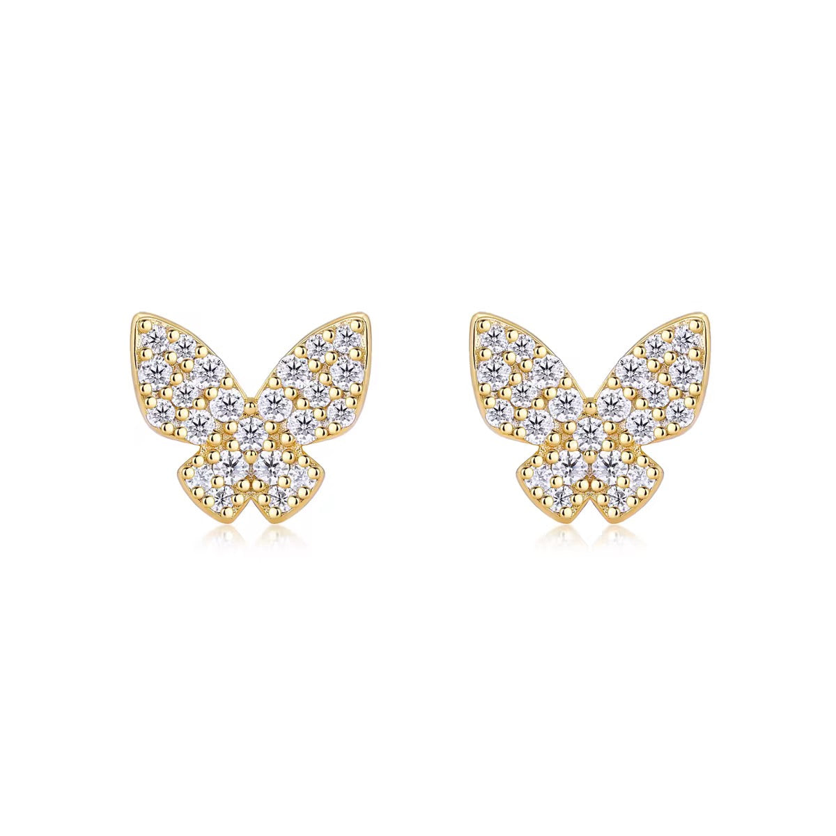 18K Gold Plated Sterling Silver Moissanite D Color Stud Earrings Christmas Collection