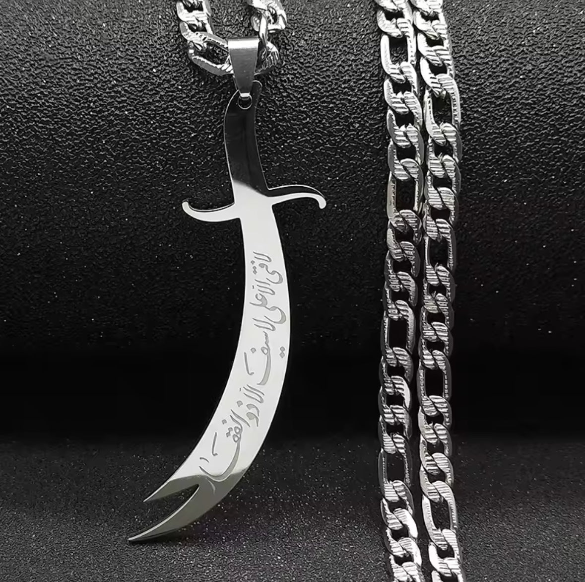 Islamic Zulfiqar sword Sterling Silver and Stainless steel Pendants