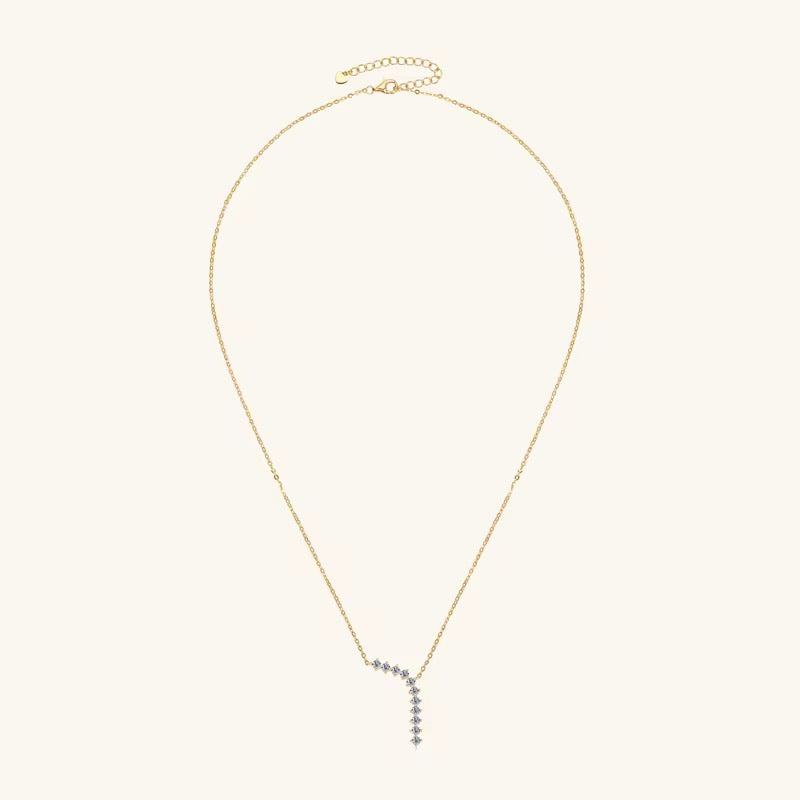 Sterling Silver Moissanite Multiple Stones Necklace