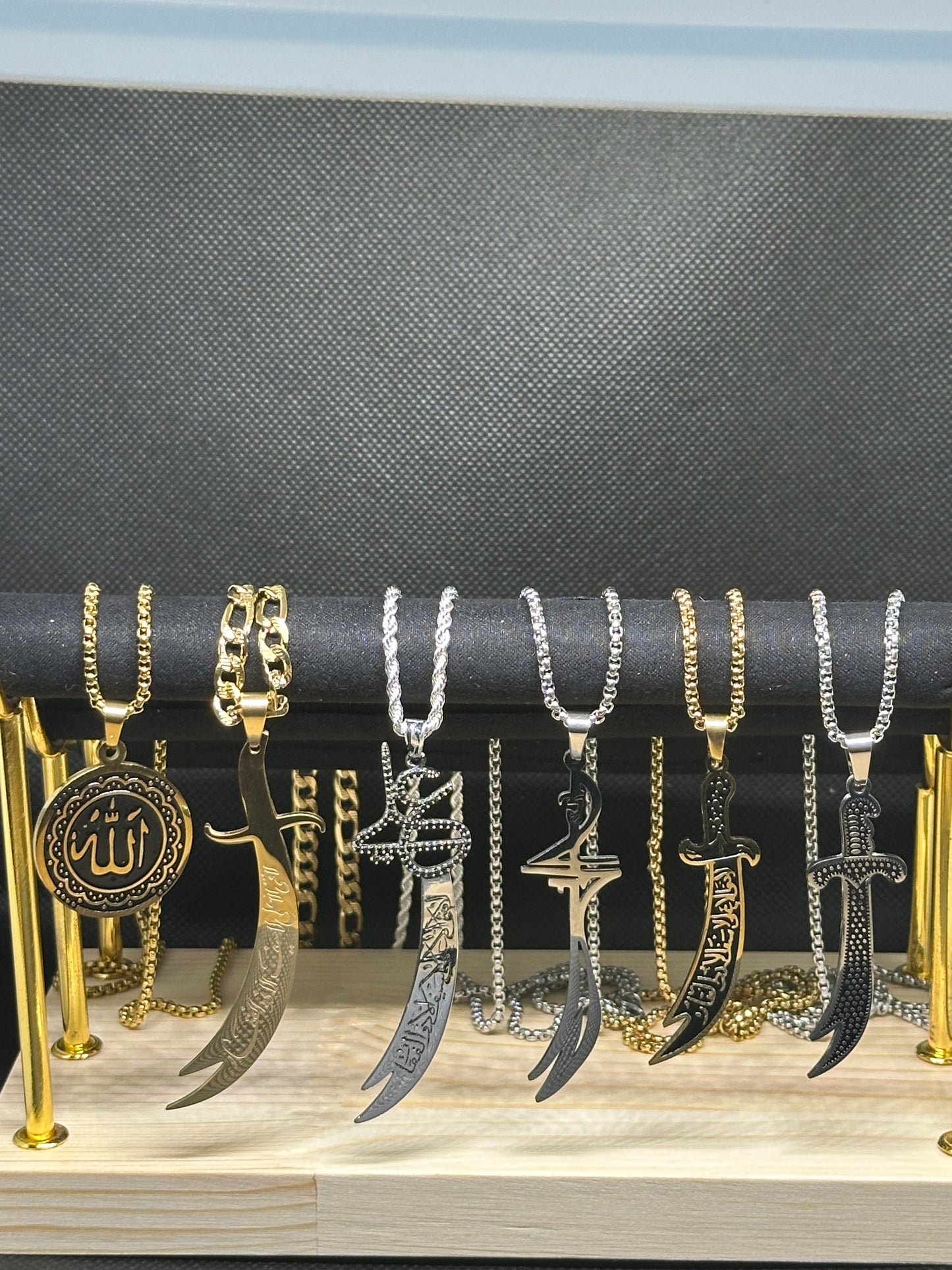 Islamic Zulfiqar sword Sterling Silver and Stainless steel Pendants