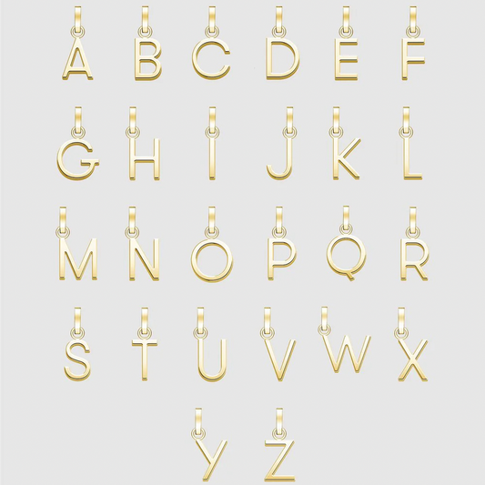 Initial A to Z letters In 10K 14K 18K Solid Gold