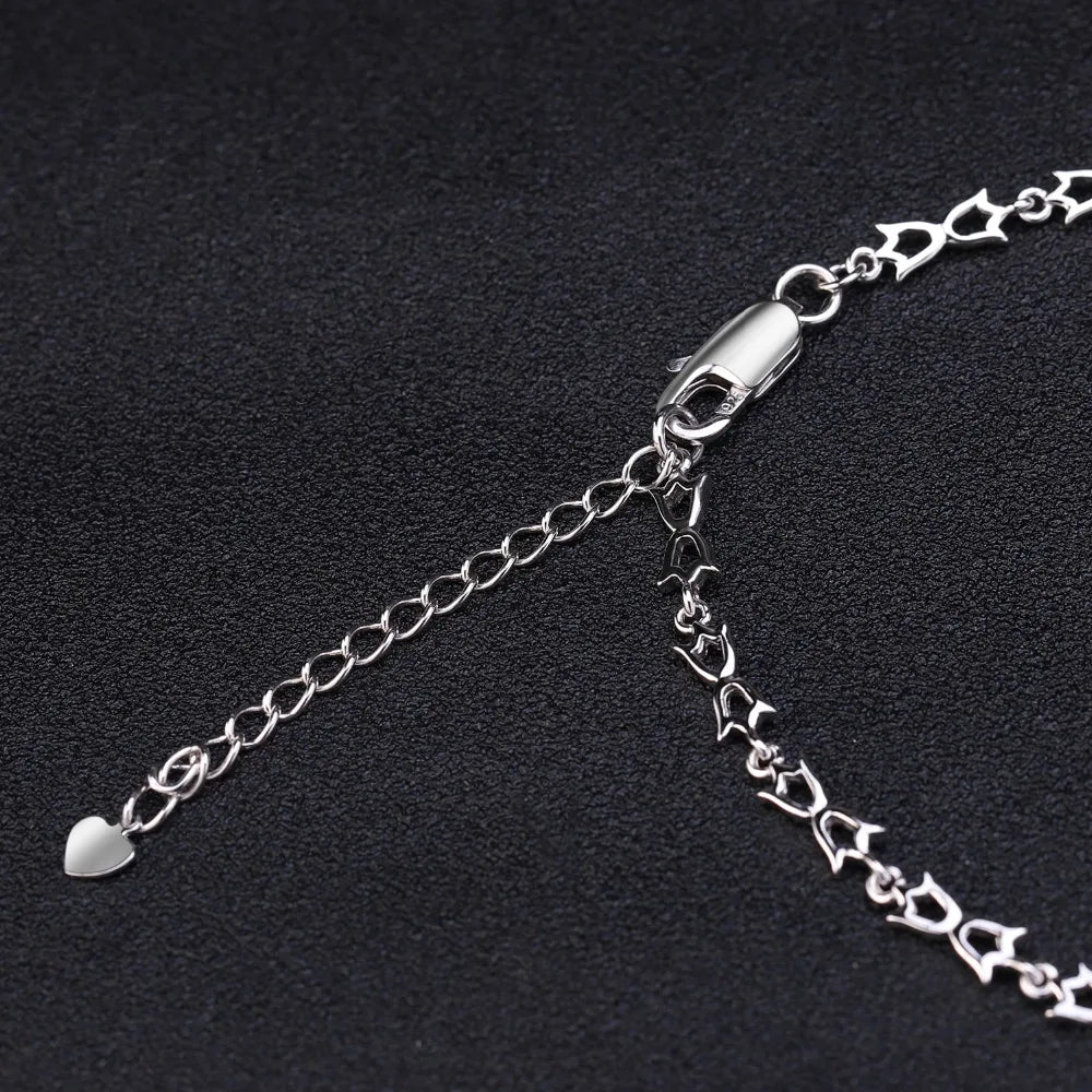 Natural Blue Sapphire Gemstone Sterling Silver Vintage Necklace
