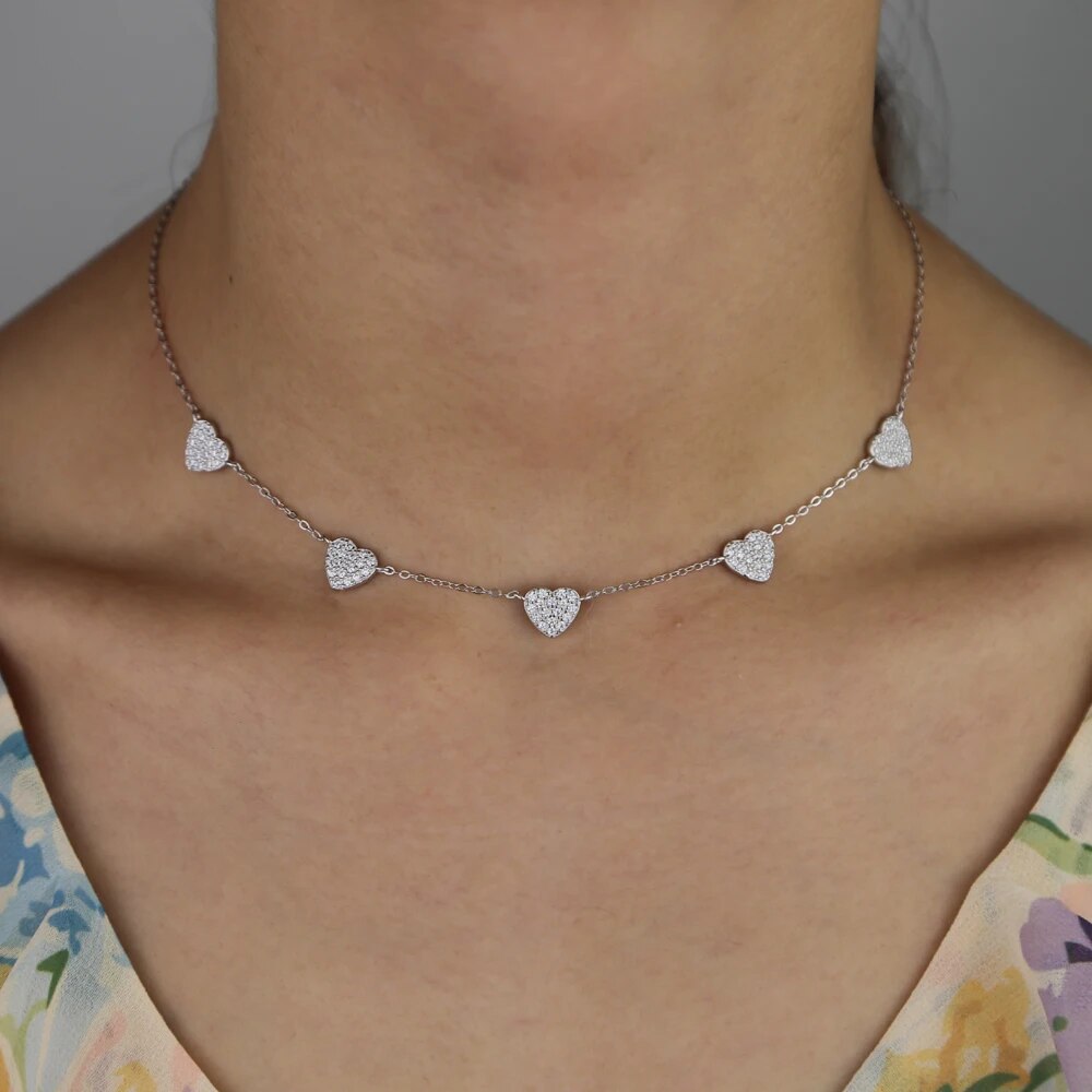 925 sterling silver heart charm necklace Christmas gift