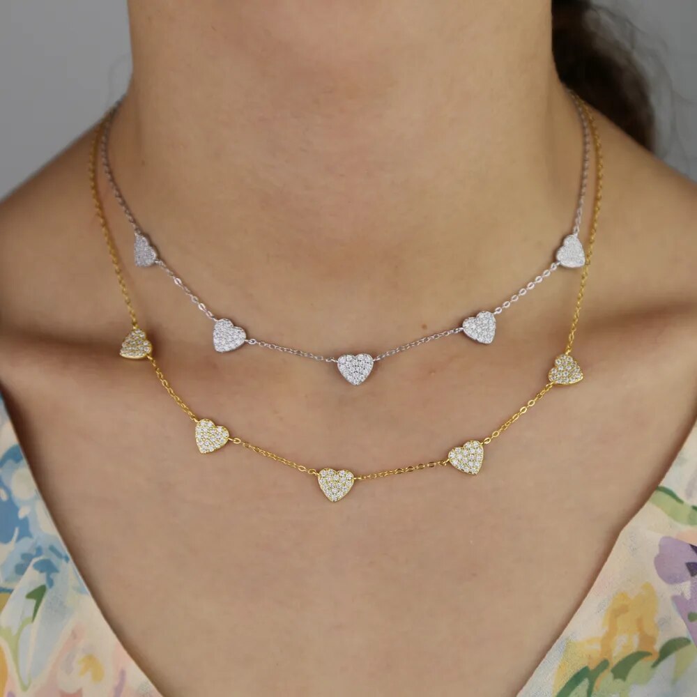 925 sterling silver heart charm necklace Christmas gift