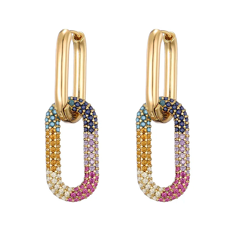Gold Color Hoop Dangle Earrings For Women Jewellery
