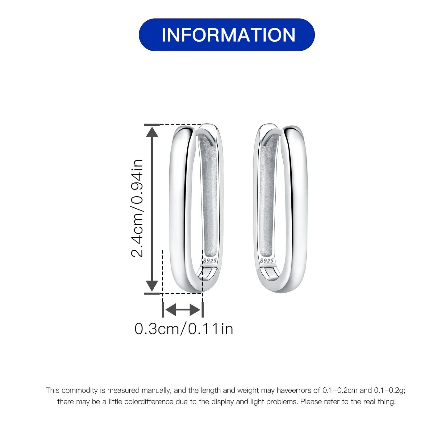 Sterling Silver Simple Huggies Hoop Earrings For Women