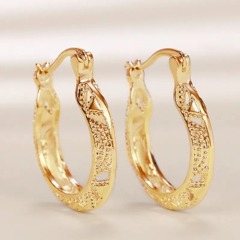 Fancy Hoop Earrings for Women Metal Stainless Steel Style U Shape Circle Earrings