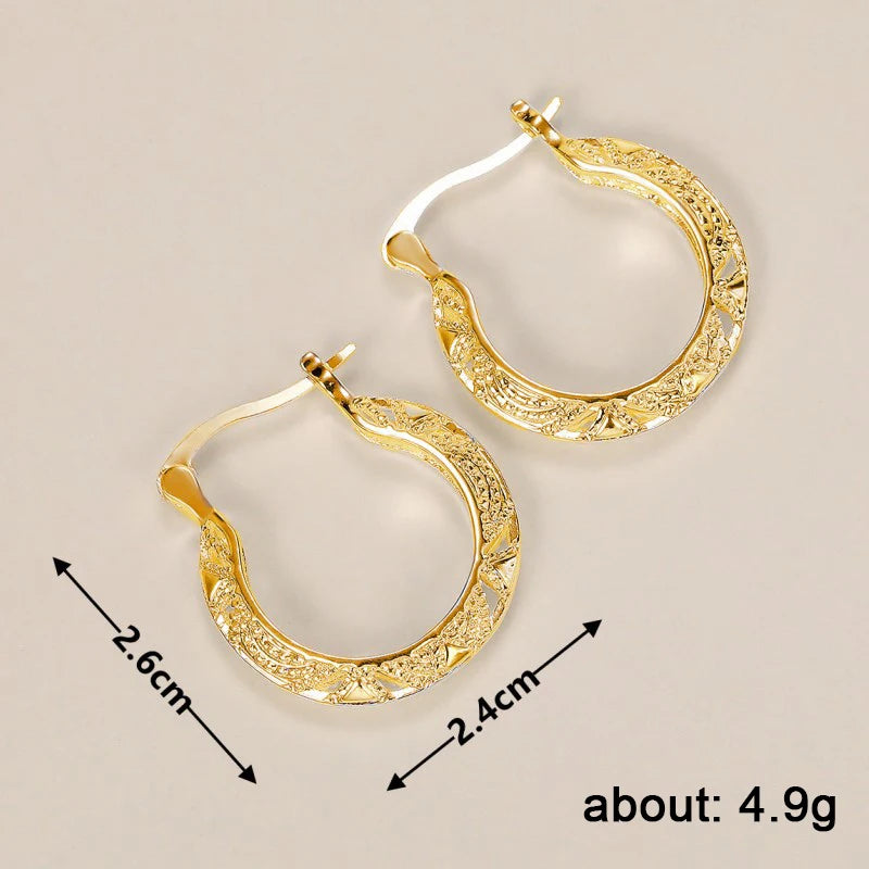 Fancy Hoop Earrings for Women Metal Stainless Steel Style U Shape Circle Earrings