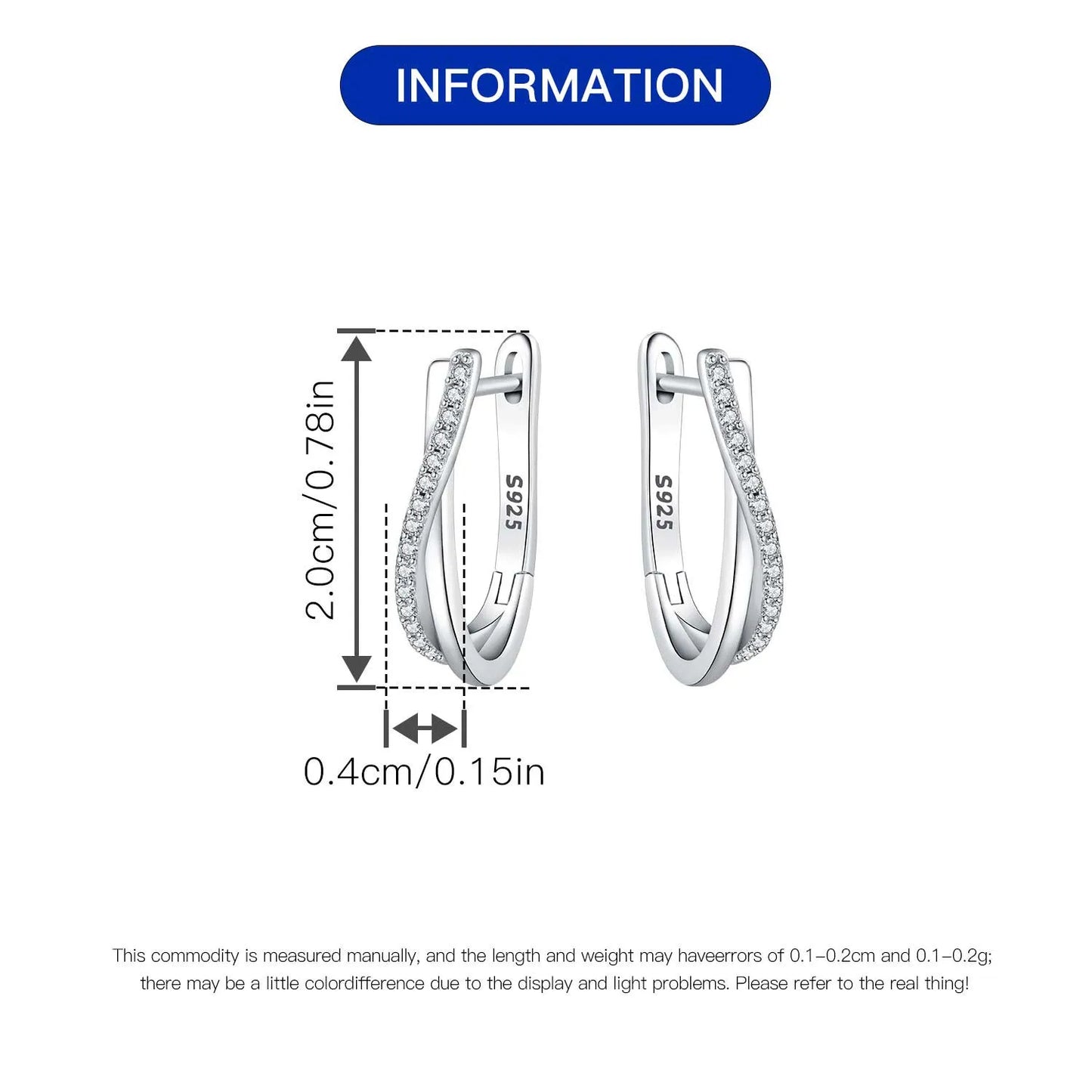 Sterling Silver Twisted Hoop Earrings For Women