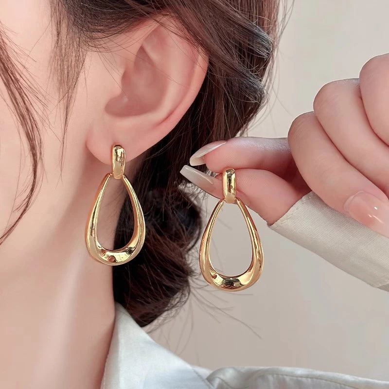 Stainless Steel Droplet Earrings Vintage Dangle Drop Earring For Women