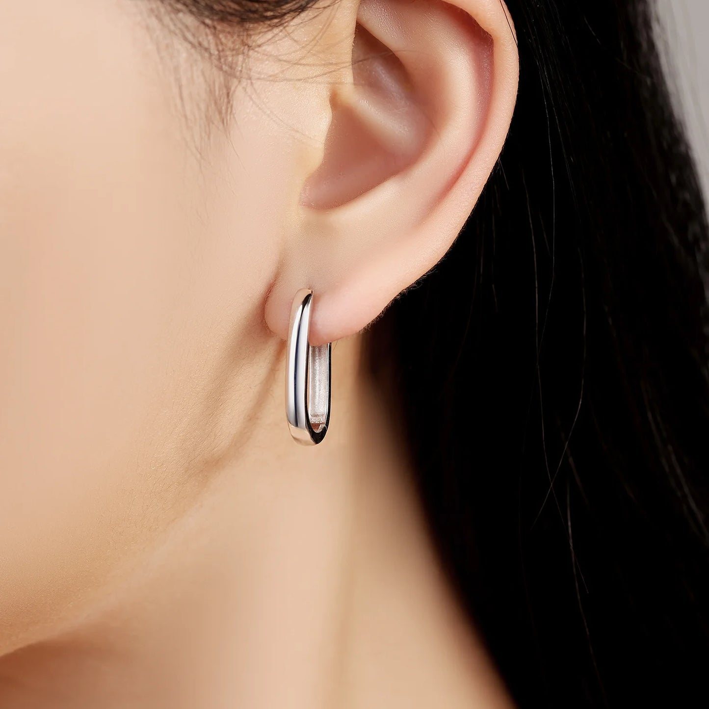 Sterling Silver Simple Huggies Hoop Earrings For Women