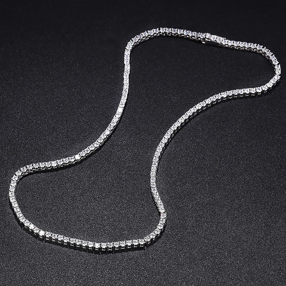 Moissanite D Color Tennis Necklace Sterling Silver