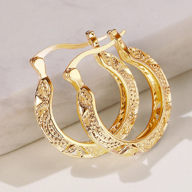 Fancy Hoop Earrings for Women Metal Stainless Steel Style U Shape Circle Earrings