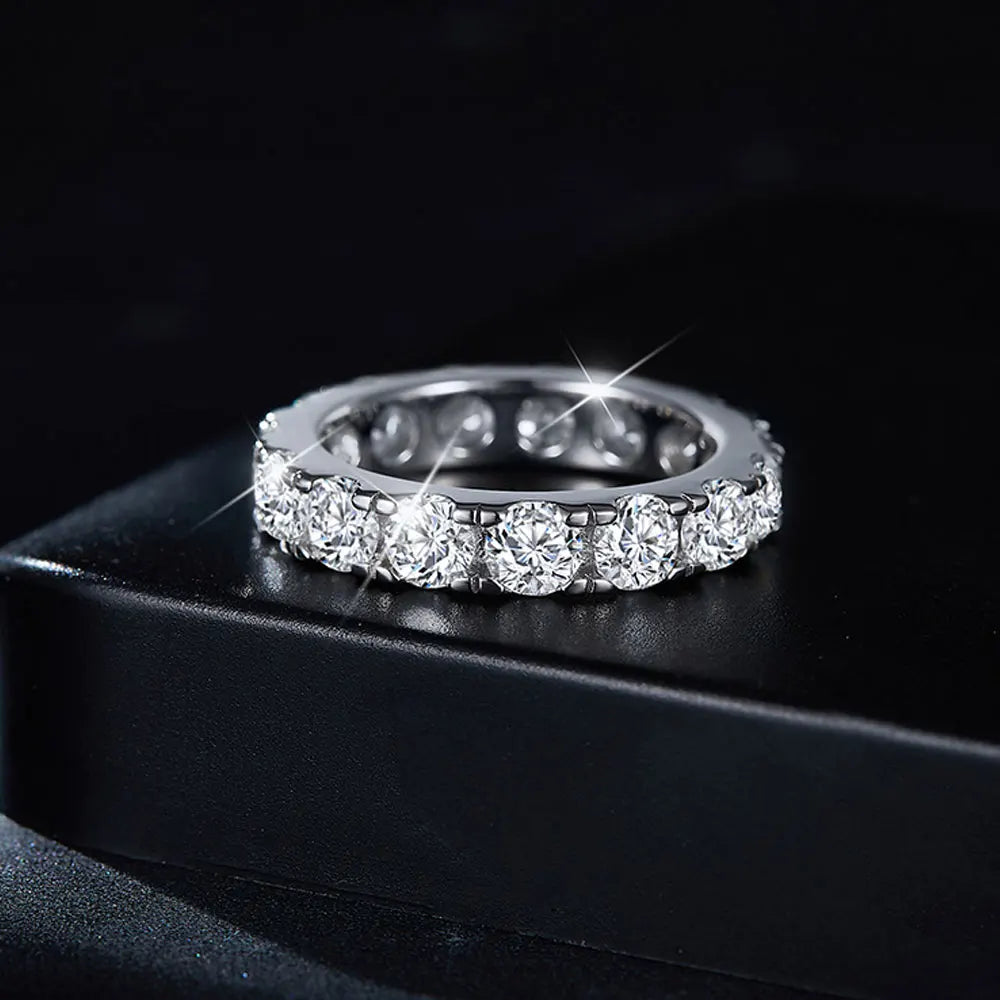 2mm 4mm D VVS1 Moissanite Rings for Women Man Wedding Engagement Fine Jewelry with GRA s925 Sterling Sliver Eternity Band