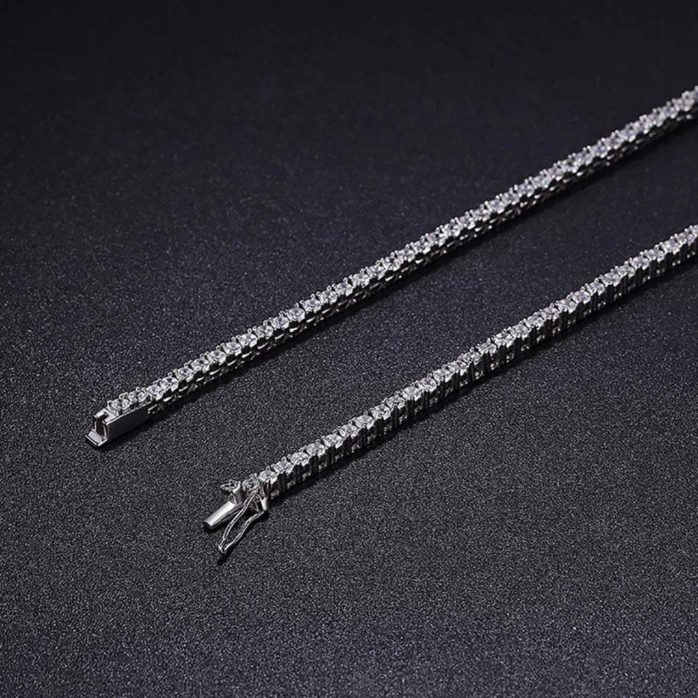 Moissanite D Color Tennis Necklace Sterling Silver