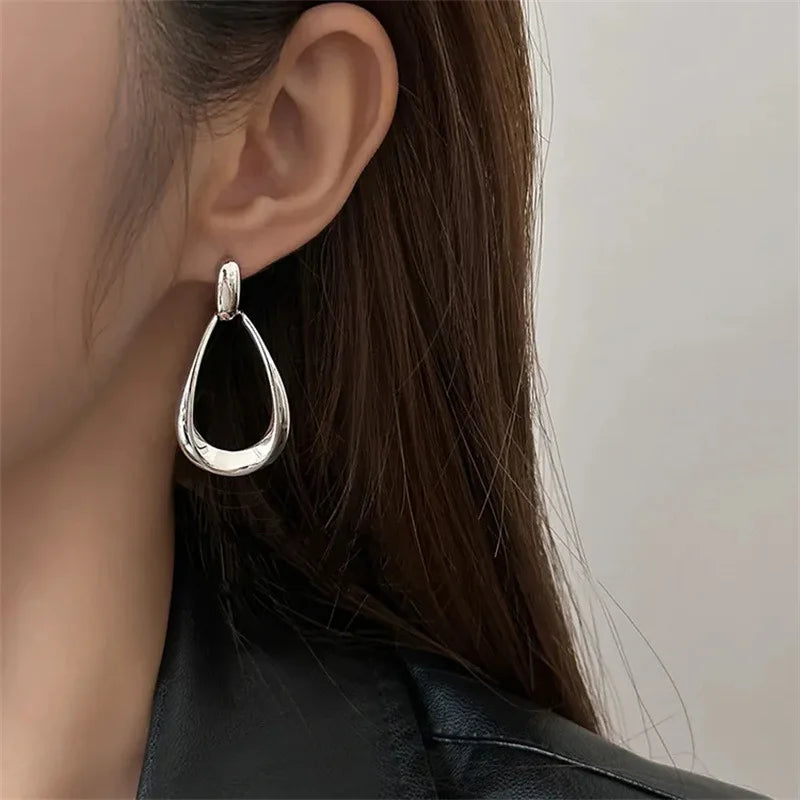 Stainless Steel Droplet Earrings Vintage Dangle Drop Earring For Women