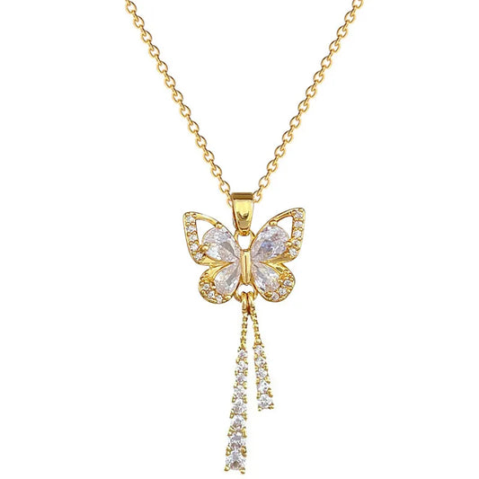 Butterfly Pendant Necklace Fashionable Versatile Stainless Steel Jewellery